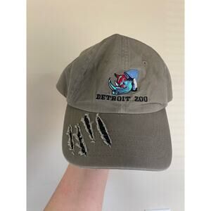 Detroit Zoo Vintage Hat Rhinoceros Rhino Cat Scratch Detail Real Resortwear